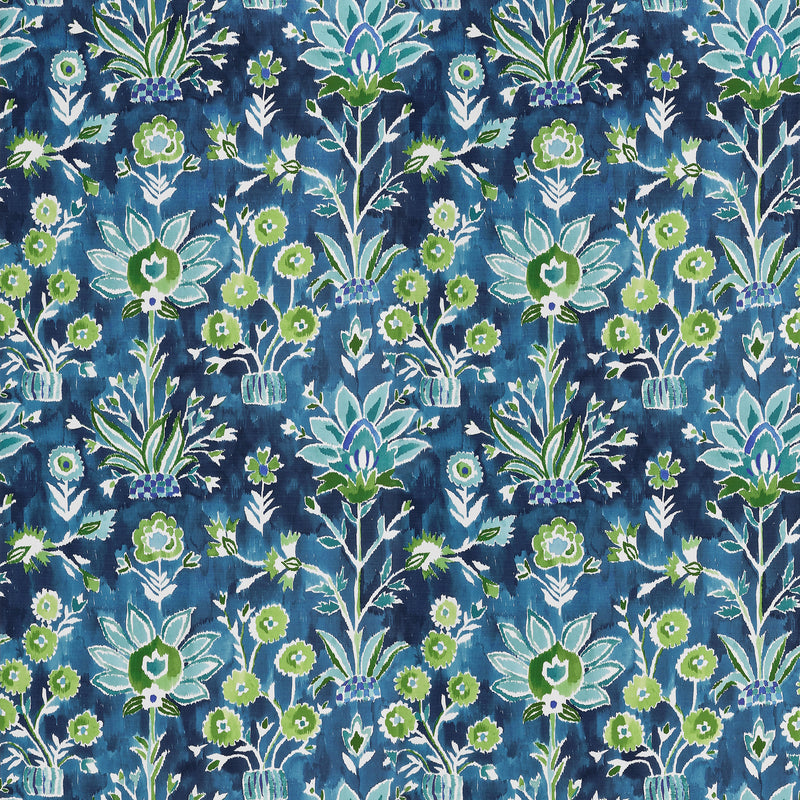 F711115 Lilia Print Navy Acadia Fabric by Thibaut