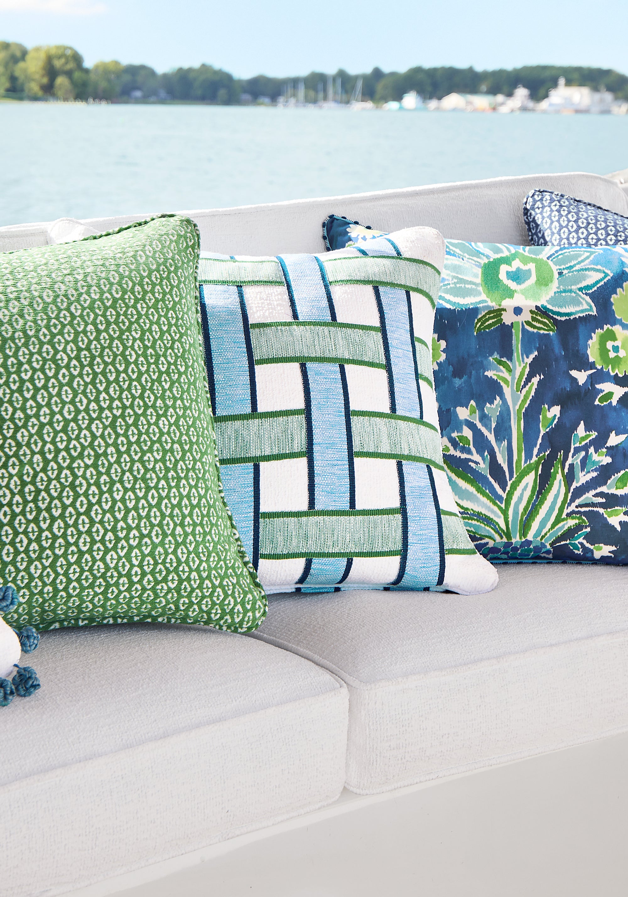F711115 Lilia Print Navy Acadia Fabric by Thibaut