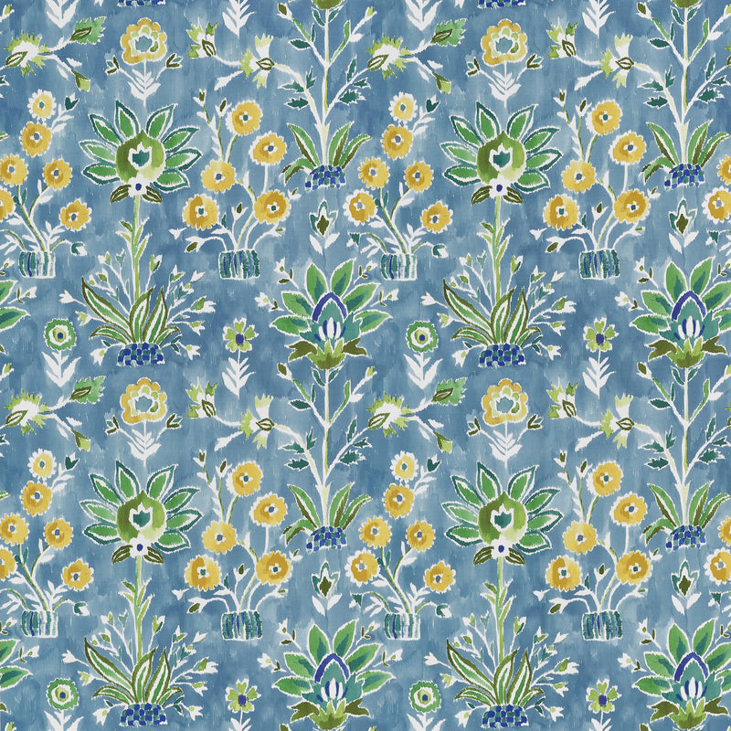 F711116 Lilia Print Sky Acadia Fabric by Thibaut