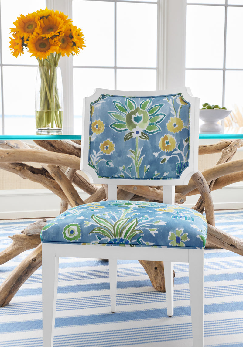 F711116 Lilia Print Sky Acadia Fabric by Thibaut