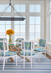 F711116 Lilia Print Sky Acadia Fabric by Thibaut