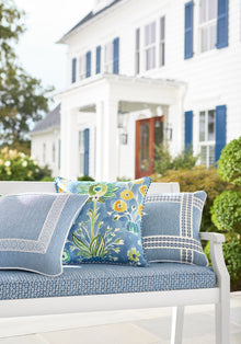 F711116 Lilia Print Sky Acadia Fabric by Thibaut