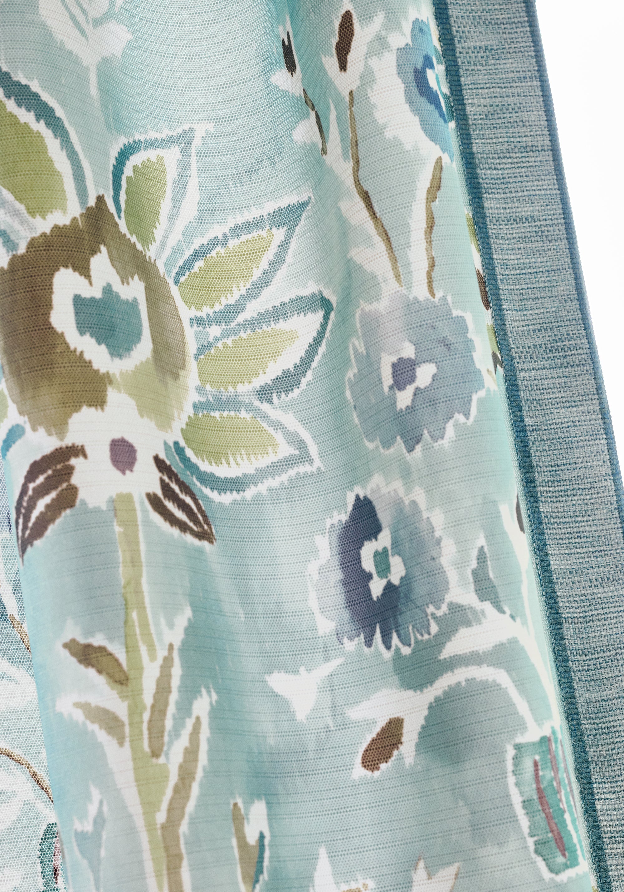 F711117 Lilia Print Mineral Acadia Fabric by Thibaut