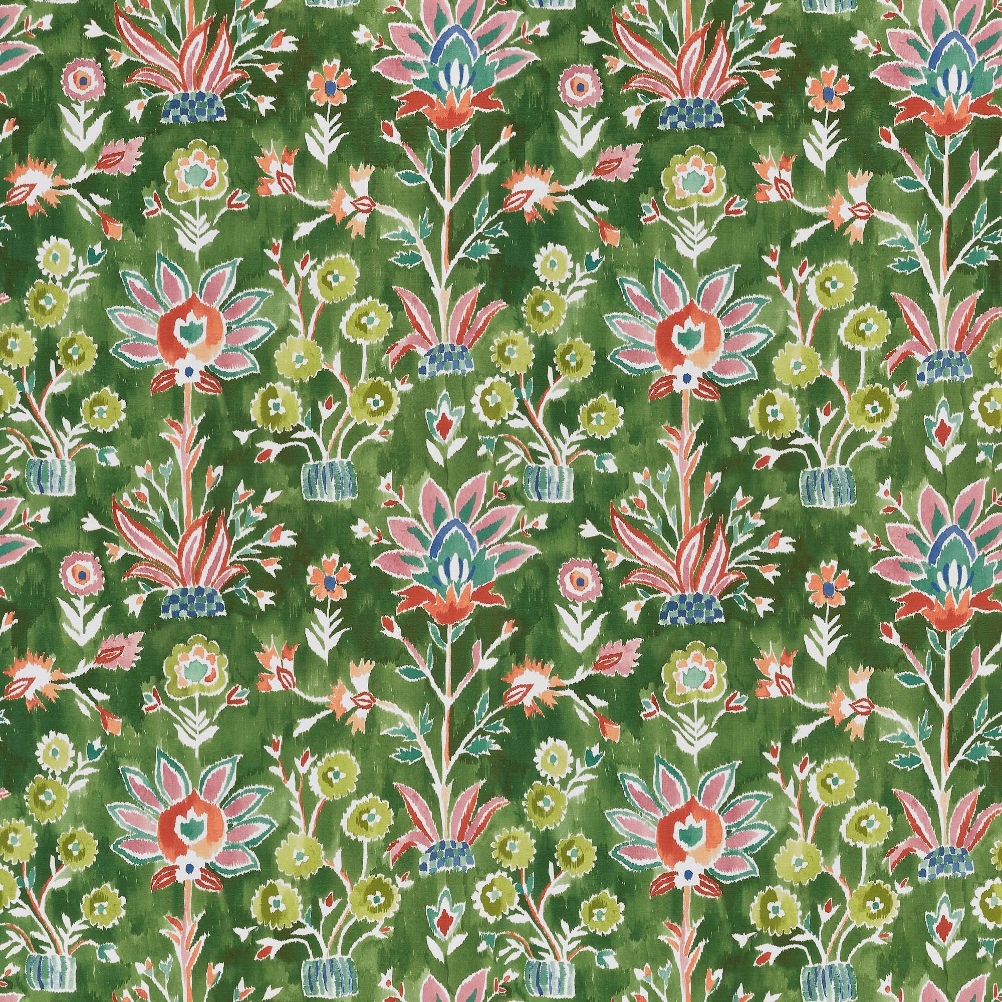 F711118 Lilia Print Kelly Acadia Fabric by Thibaut