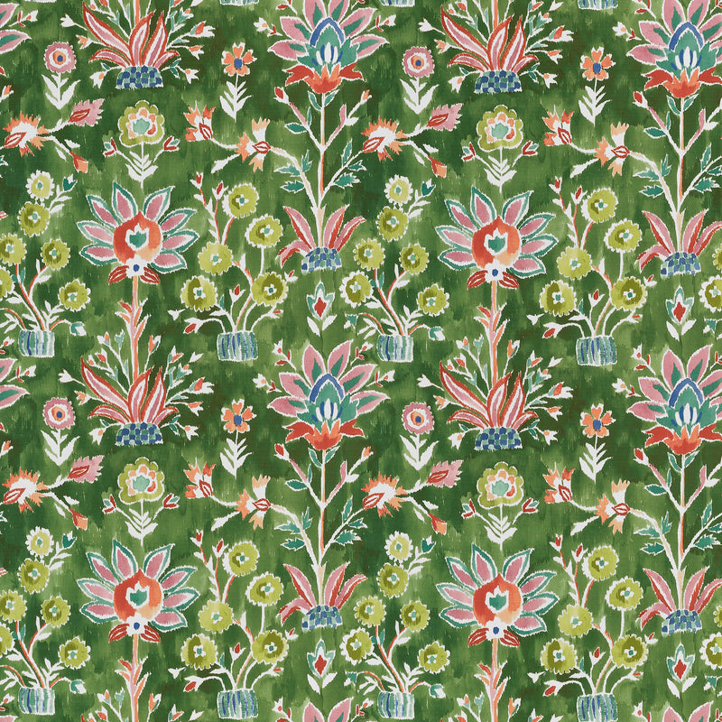 F711118 Lilia Print Kelly Acadia Fabric by Thibaut