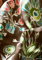 F711119 Lilia Print Chocolate Acadia Fabric by Thibaut