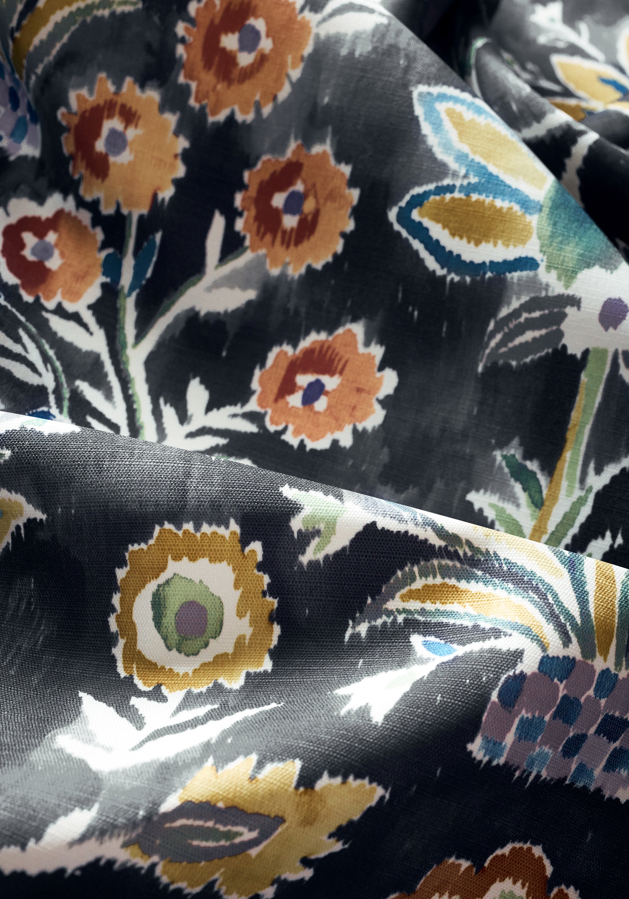 F711120 Lilia Print Ebony Acadia Fabric by Thibaut