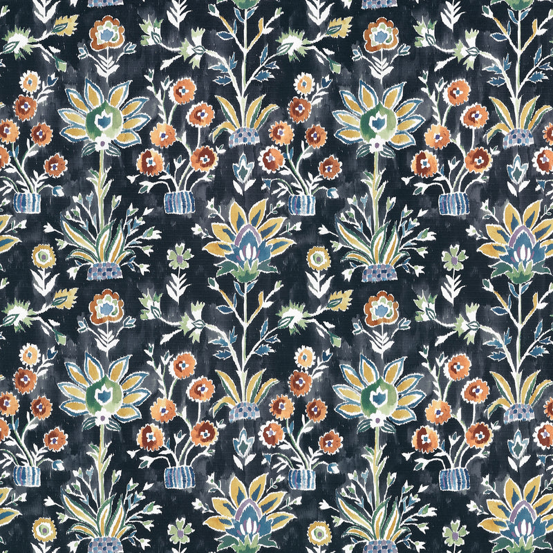 F711120 Lilia Print Ebony Acadia Fabric by Thibaut