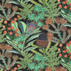 Protea Print Black Soleil Fabric by Thibaut