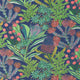 Protea Print Navy Soleil Fabric by Thibaut