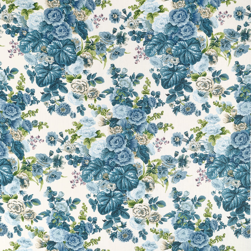 F910512 Hidcote Lavender and Blues Boxwood Fabric by Thibaut