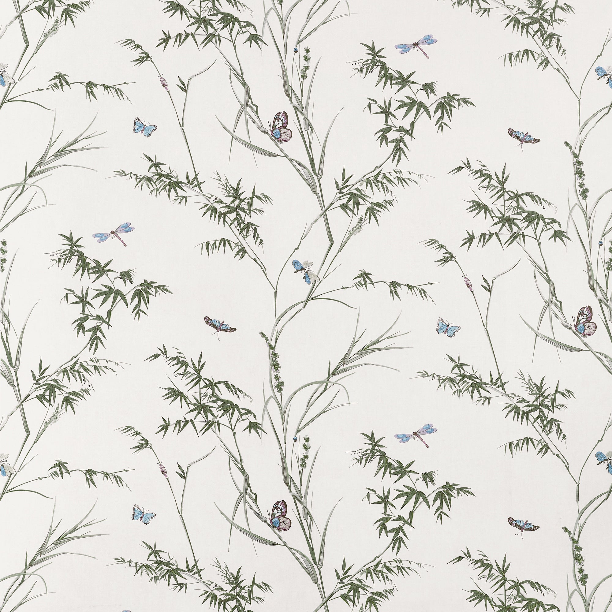 F910526 Virginia Beige and Sage Boxwood Fabric by Thibaut