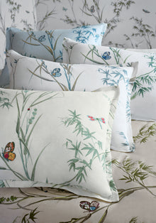 F910526 Virginia Beige and Sage Boxwood Fabric by Thibaut