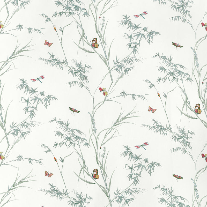 F910527 Virginia Soft Green Boxwood Fabric by Thibaut