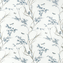 F910529 Virginia Cream and Aqua Boxwood Fabric by Thibaut