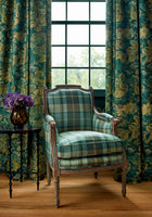 F910530 Night Garden Peacock Boxwood Fabric by Thibaut