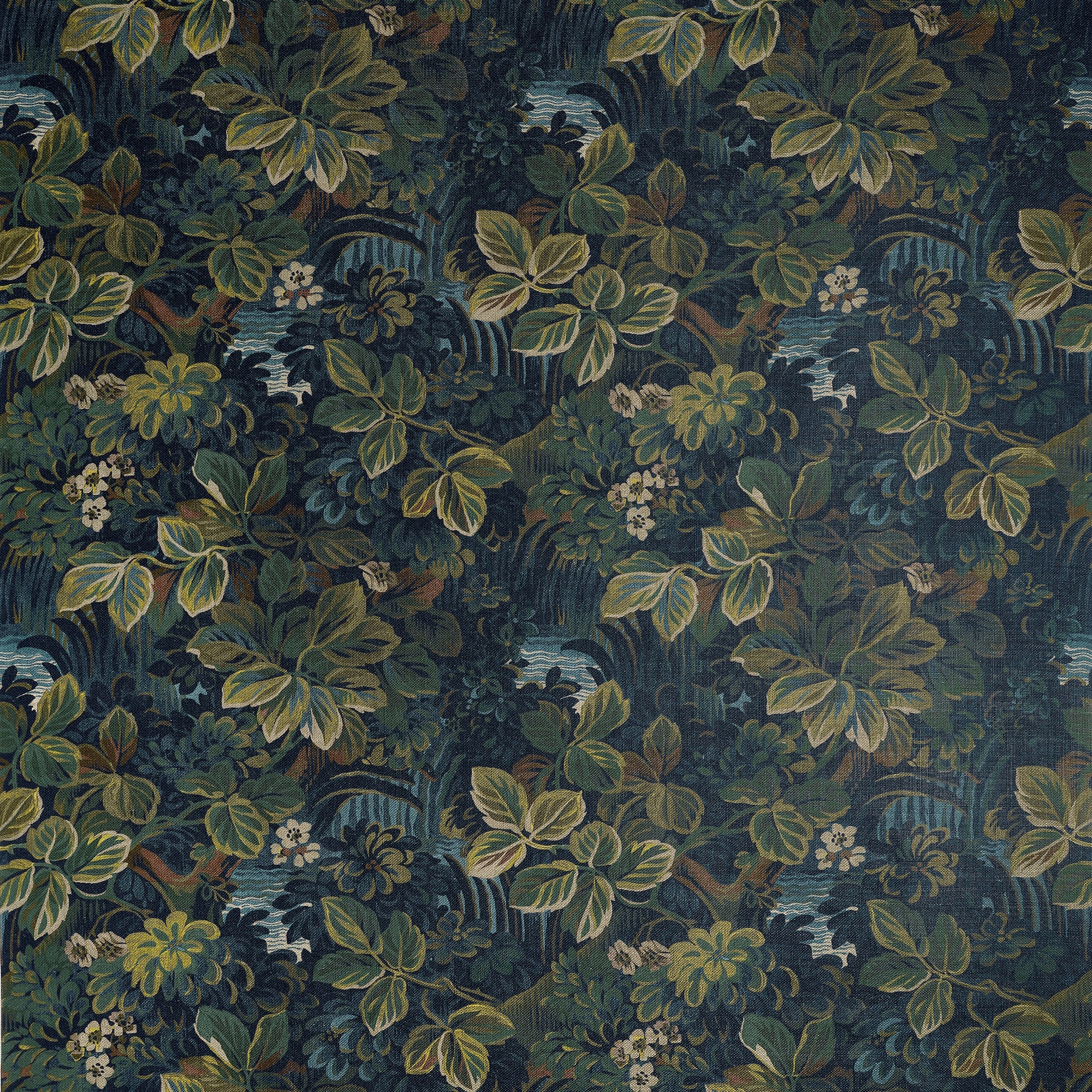 F910531 Night Garden Midnight Boxwood Fabric by Thibaut
