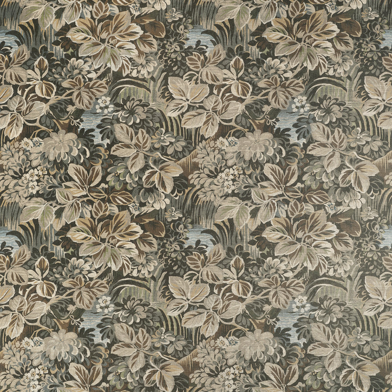 F910532 Night Garden Brown Boxwood Fabric by Thibaut