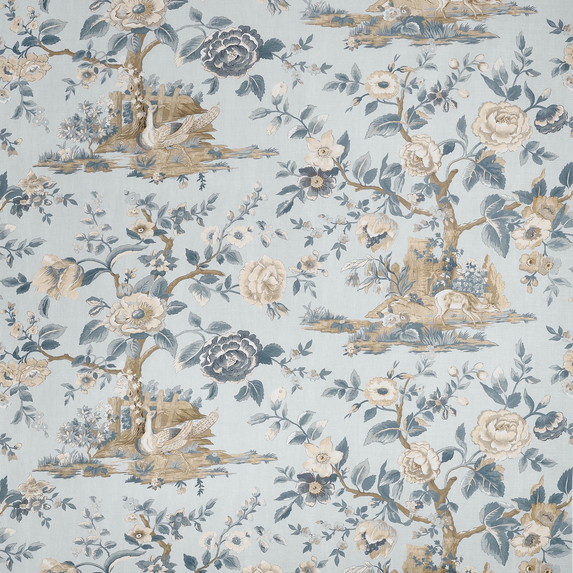 F910538 Forest Lodge Spa Blue Boxwood Fabric by Thibaut