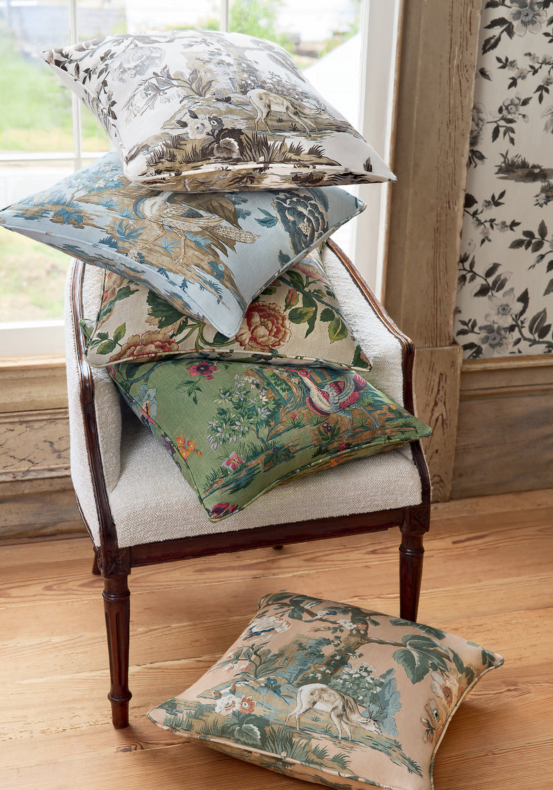 F910538 Forest Lodge Spa Blue Boxwood Fabric by Thibaut