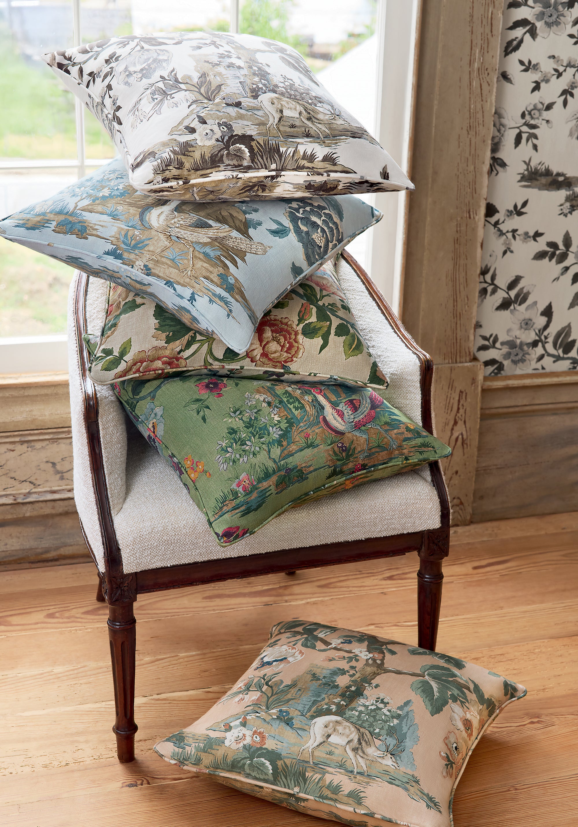 F910539 Forest Lodge Apricot Boxwood Fabric by Thibaut