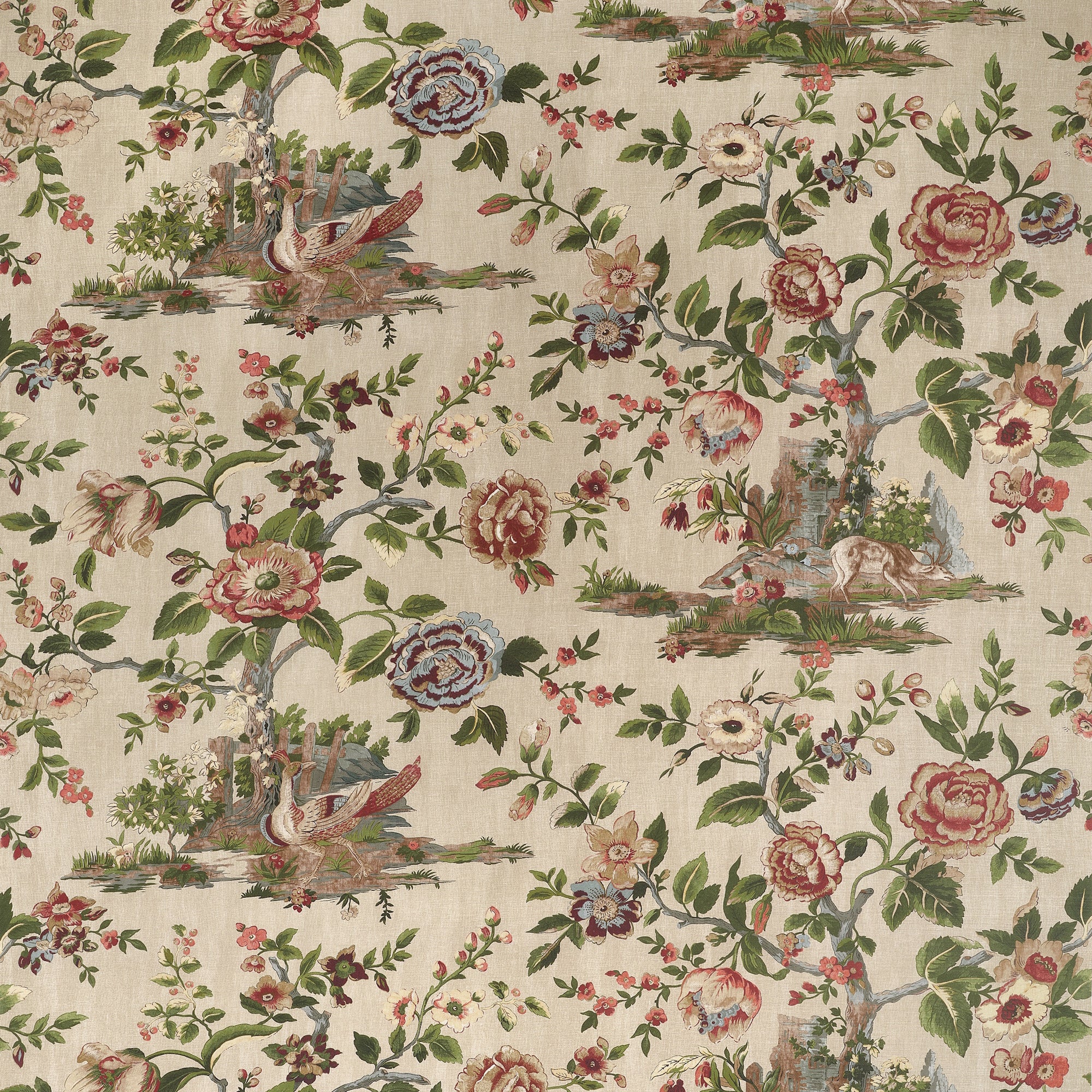 F910541 Forest Lodge Flax Boxwood Fabric by Thibaut
