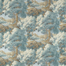 F910547 Woodland Clearing Spa Blue Boxwood Fabric by Thibaut