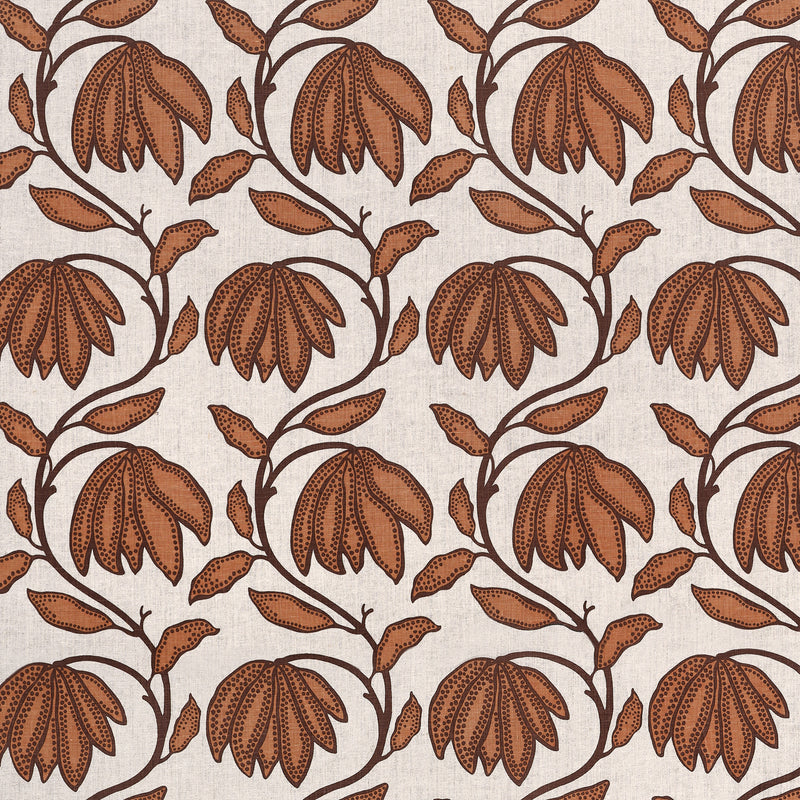 F912006 Desert Flower Ochre Vista Fabric by Thibaut