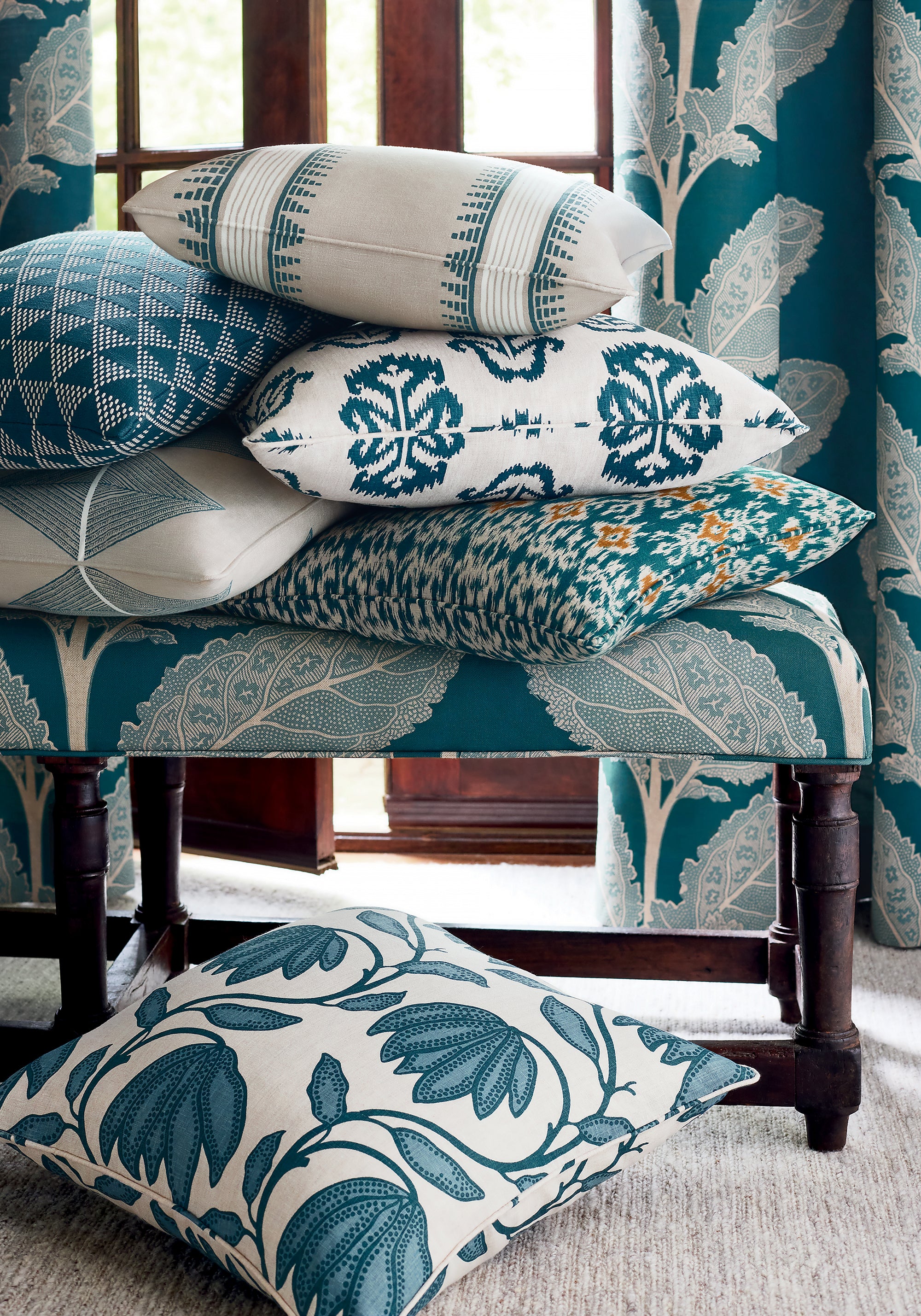 F912007 Desert Flower Mineral Vista Fabric by Thibaut