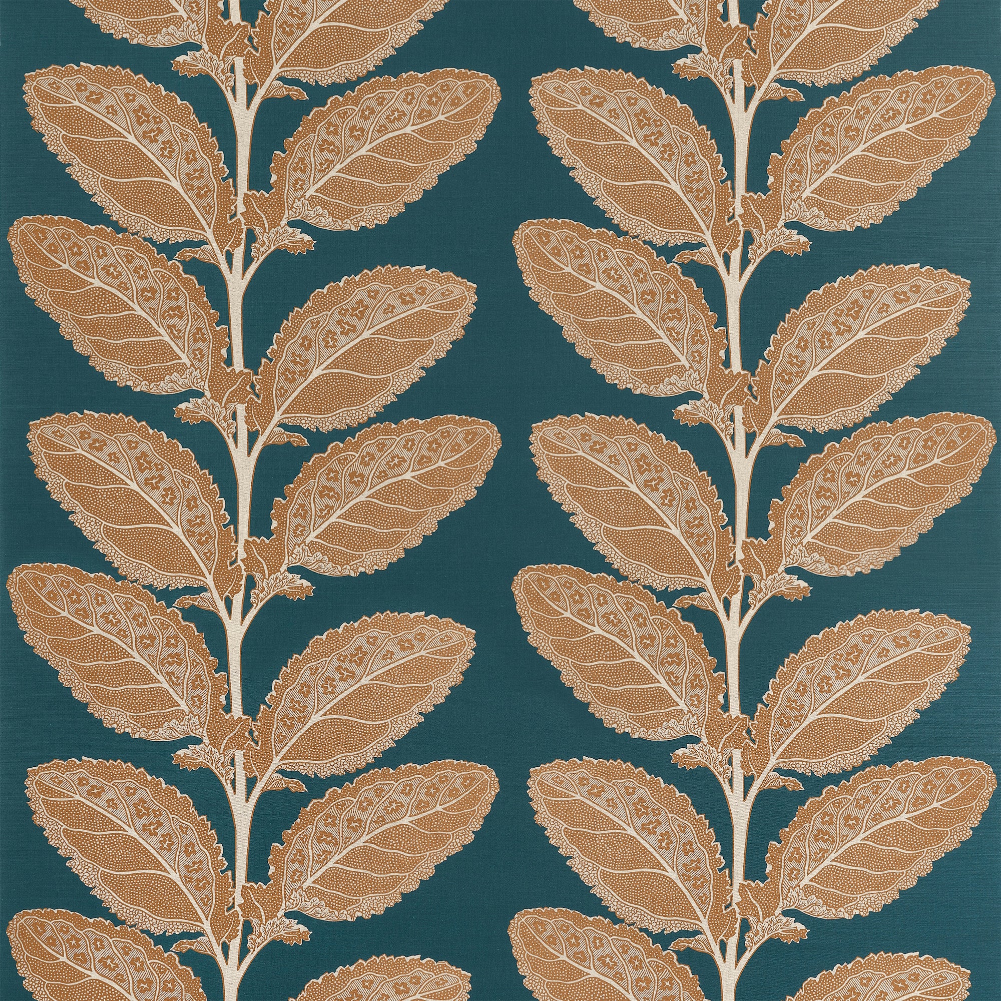 F912037 Lacinato Ochre and Mineral Vista Fabric by Thibaut