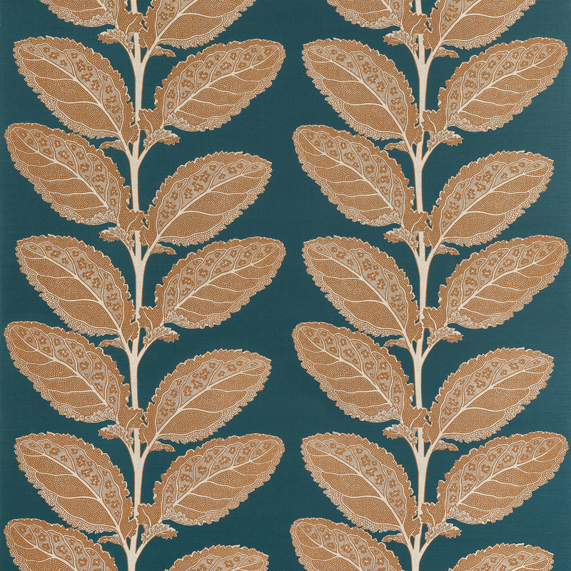 F912037 Lacinato Ochre and Mineral Vista Fabric by Thibaut