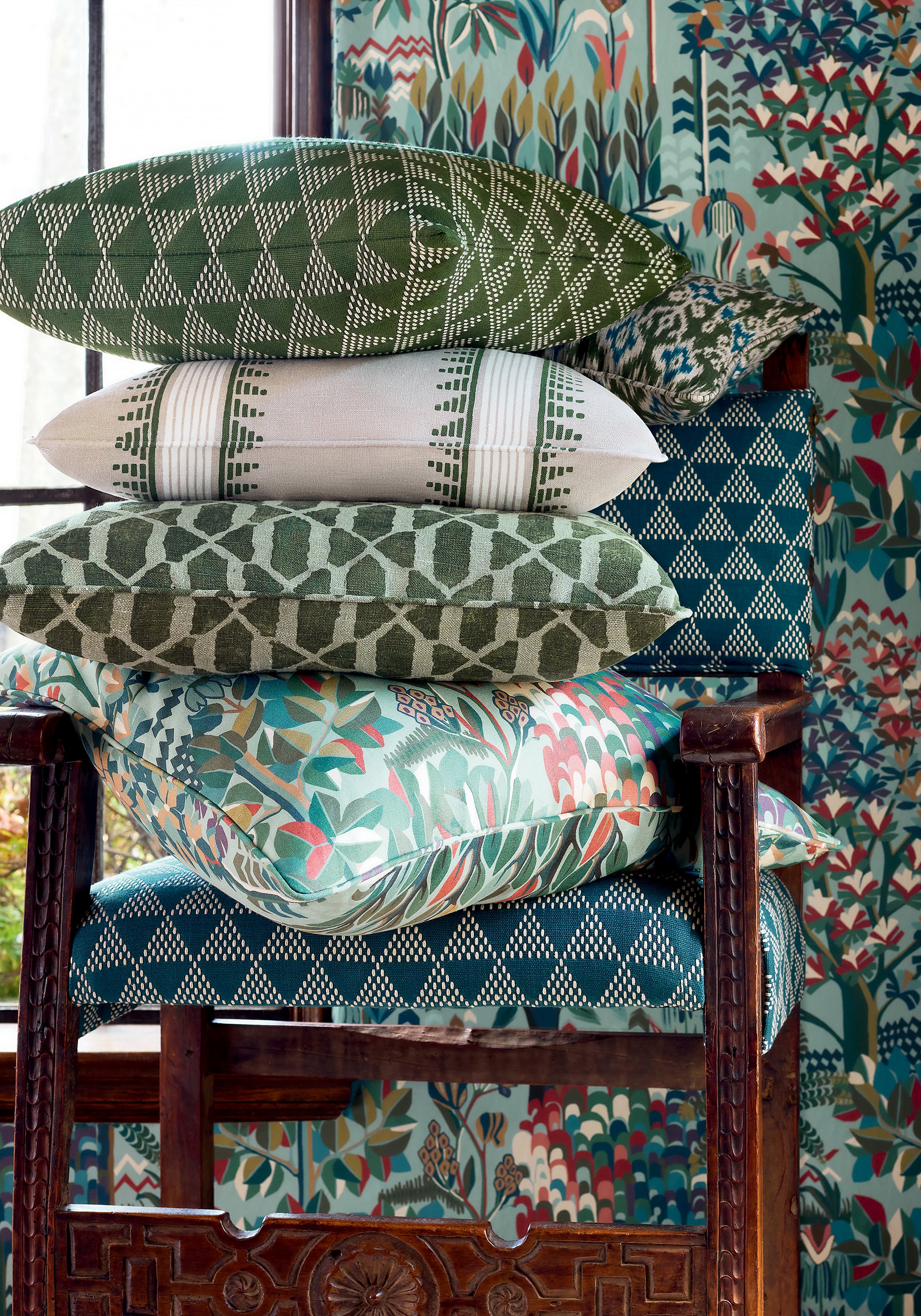 F912046 Alpine Spa Blue Vista Fabric by Thibaut