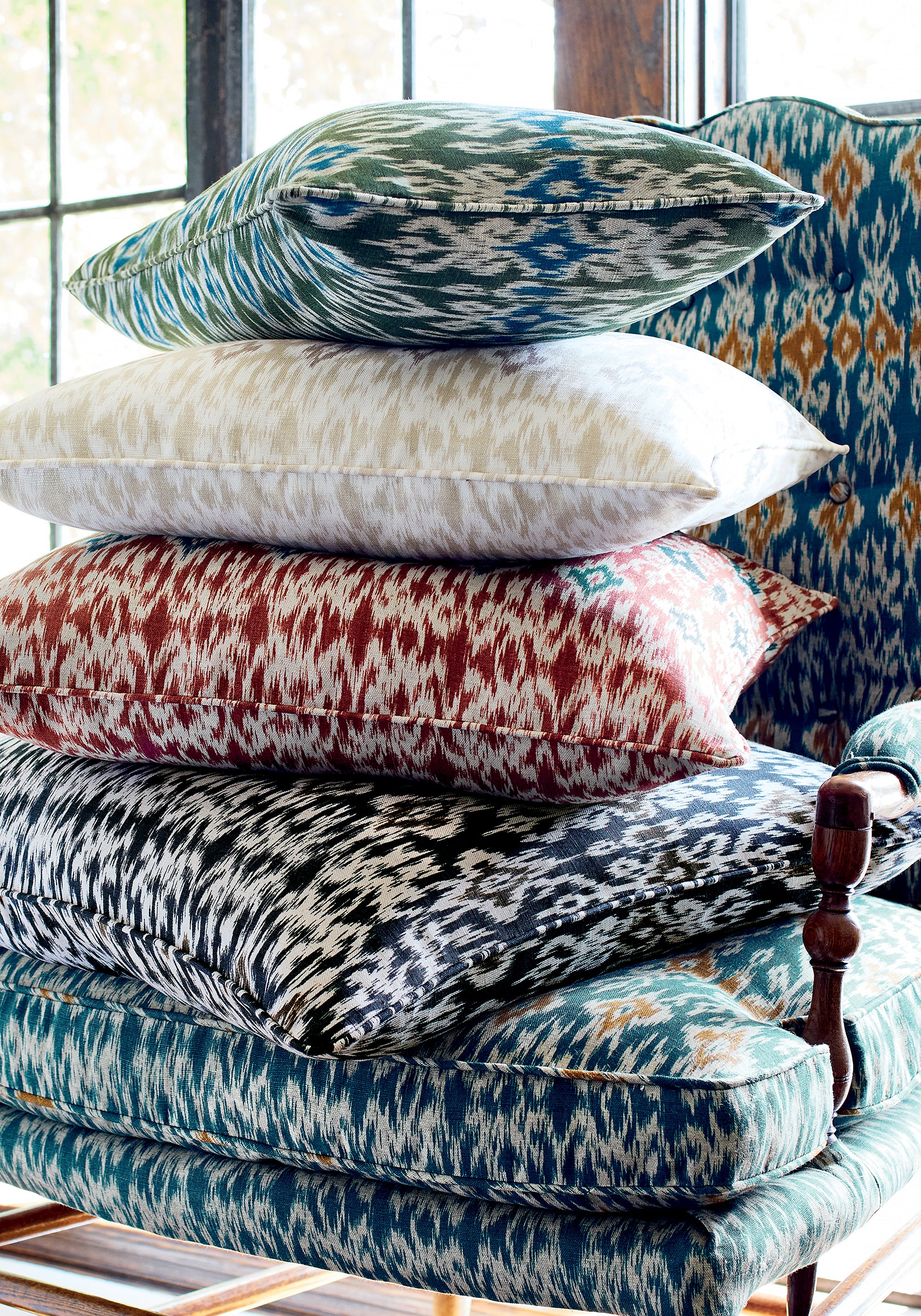F912049 Atlas Ikat Sunbaked Vista Fabric by Thibaut