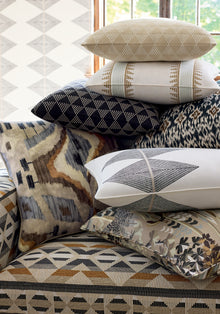 F912051 Atlas Ikat Basalt Black Vista Fabric by Thibaut