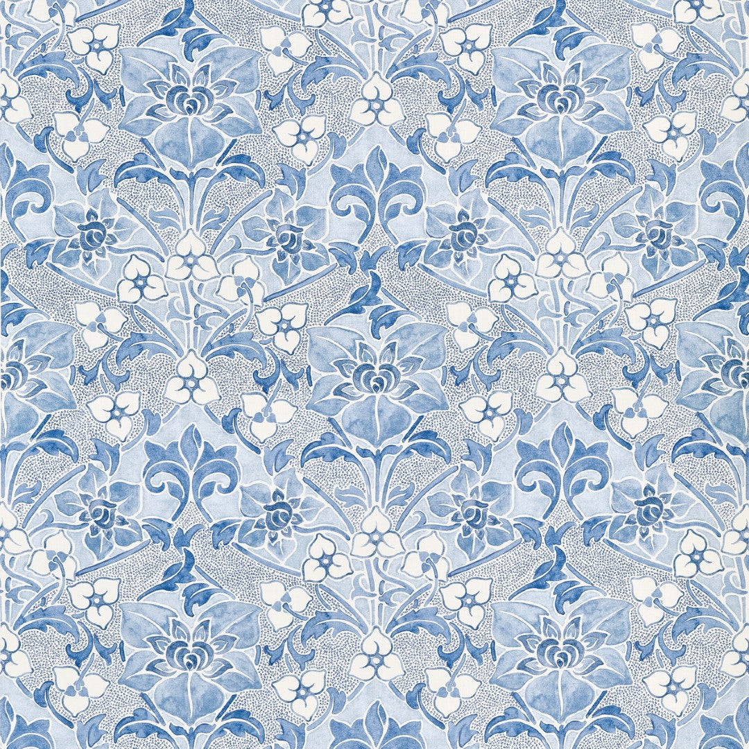 F914602 Woodford Blue Fabric by Thibaut