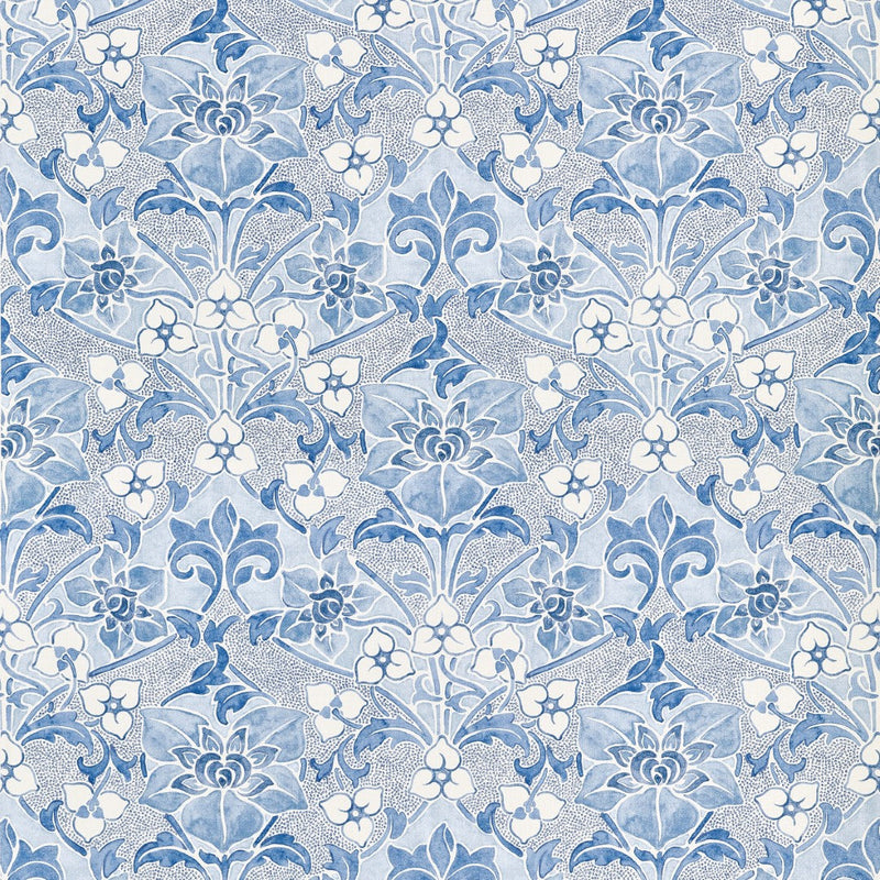 F914602 Woodford Blue Fabric by Thibaut
