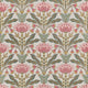 Lotus Cranberry and Green Fairhaven Fabric by Thibaut
