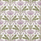 F914608 Lotus Lilac and Green Fabric by Thibaut