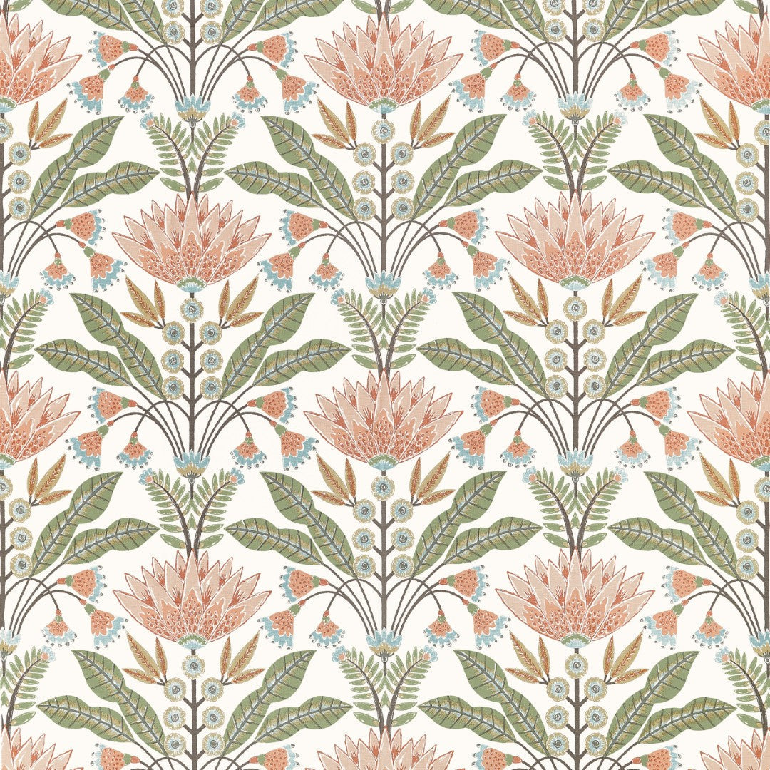 F914609 Lotus Apricot Fabric by Thibaut