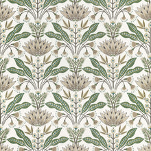F914610 Lotus Green and Beige Fabric by Thibaut