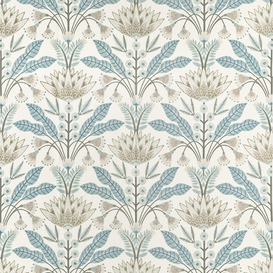 F914611 Lotus Spa Blue Fabric by Thibaut