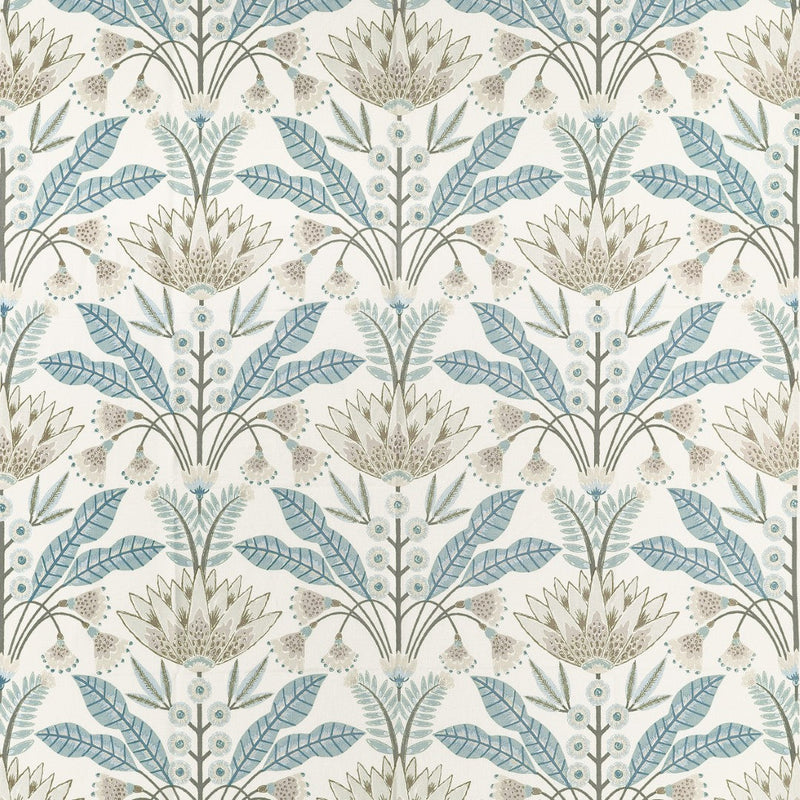 F914611 Lotus Spa Blue Fabric by Thibaut