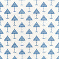 May Tree Blue and White Fairhaven Fabric by Thibaut