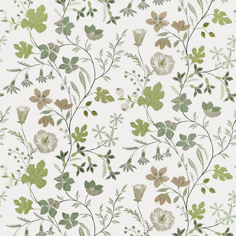 F914625 Bloom Sage Fabric by Thibaut
