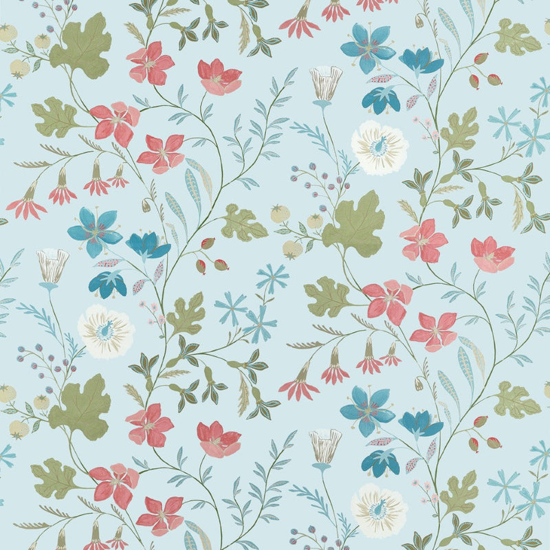 F914627 Bloom Spa Blue Fabric by Thibaut