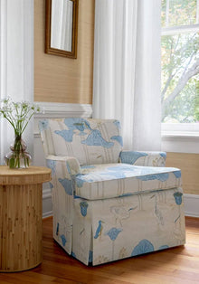 Malea Blue and Beige Fairhaven Fabric by Thibaut