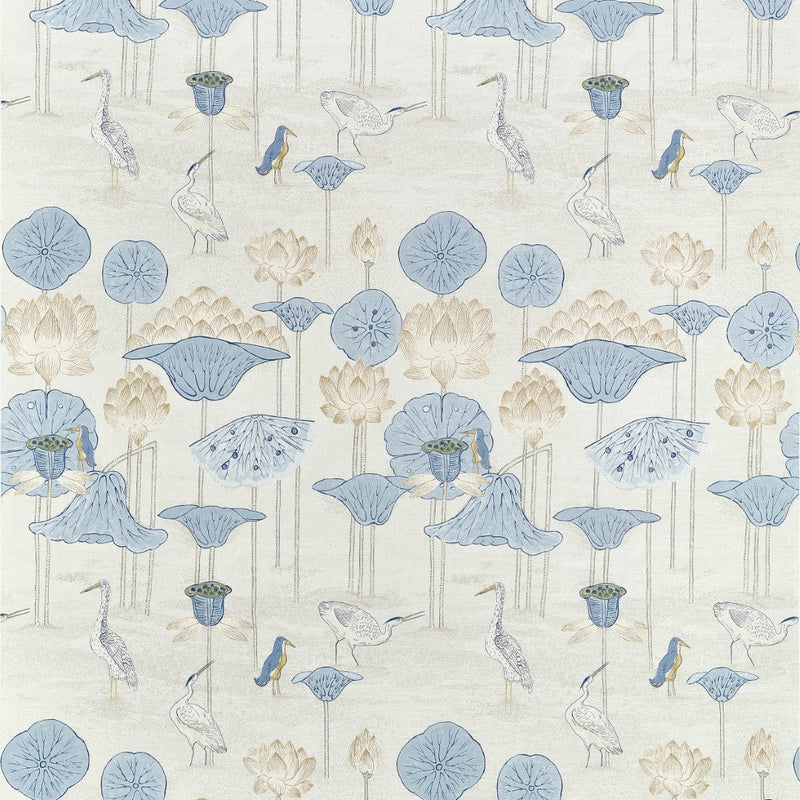 F914636 Malea Blue and Beige Fabric by Thibaut