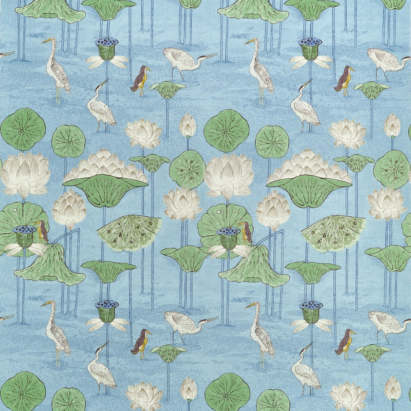 F914637 Malea Sky Blue Fabric by Thibaut