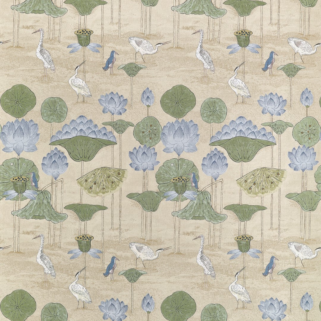 F914638 Malea Sage and Blue Fabric by Thibaut