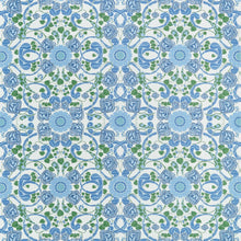 F914644 Margaux Blue and Green Fabric by Thibaut